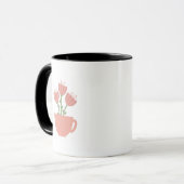 コーヒーカップ ピンクの花の花瓶 (正面左)