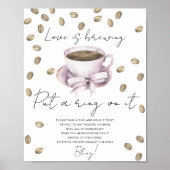 コーヒーカップ ブライダルシャワー Put a ring on it ゲーム ポスター (正面)