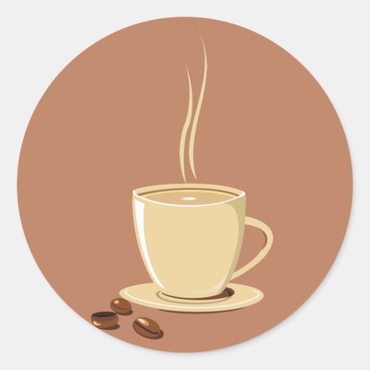 コーヒーカップ ラウンドシール (正面)