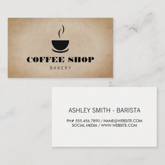 コーヒーカップ 名刺 (正面/裏面)