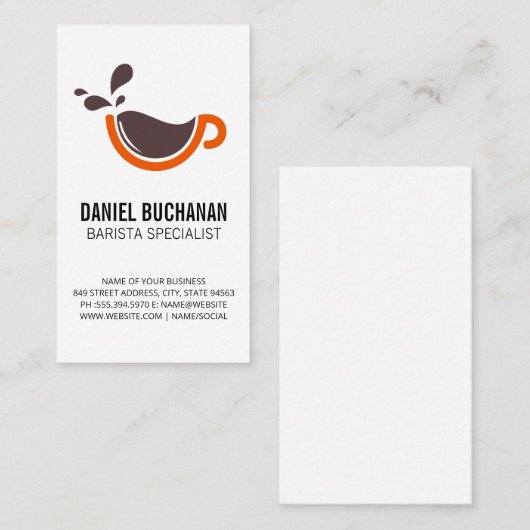 コーヒーカップ 名刺 (正面/裏面)