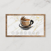 コーヒーカップ |大理石金ゴールド |パンチカード 名刺 (正面)