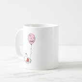 コーヒーカップ：「女の子だ」 コーヒーマグカップ (正面左)