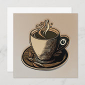 コーヒーカップ 招待状 (正面/裏面)