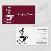 コーヒーカップ – 白と深いクリムゾン65001d 名刺 (正面/裏面)