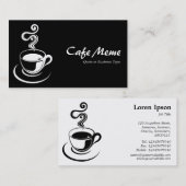 コーヒーカップ – 白と黒 名刺 (正面/裏面)
