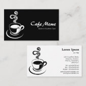 コーヒーカップ – 白と黒(金ゴールド) 名刺 (正面/裏面)