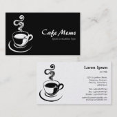 コーヒーカップ – 白と黒(金ゴールド) 名刺 (正面/裏面)
