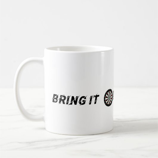 コーヒーカップ「Bring It On」ダーツ コーヒーマグカップ (左)