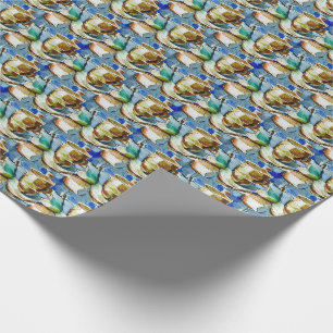 コーヒーカップcollage水の色パターン ラッピングペーパー