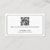 コーヒーカップQRコードあなたのロゴを追加 ロイヤリティカード (裏面)