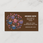 コーヒーカフェかわいいロゴ顧客ロイヤリティカード10 ロイヤリティカード (裏面)