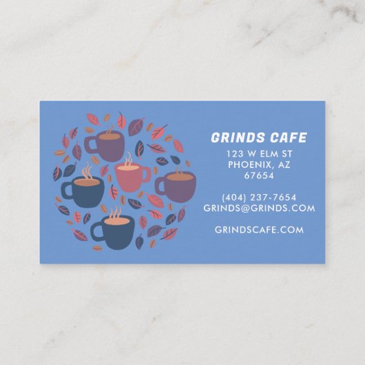 コーヒーカフェかわいいロゴ顧客ロイヤリティカード ロイヤリティカード (裏面)