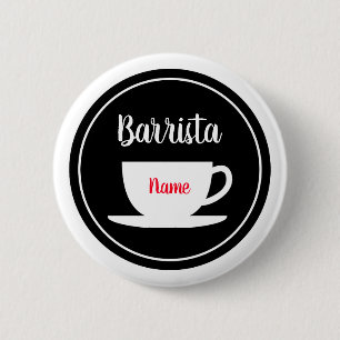 コーヒーカフェのためのカスタムなbarristaの名前ボタン 缶バッジ