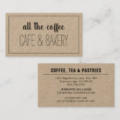 コーヒーカフェのベーカリーのクラフトのタイポグラフィの名刺 名刺 (正面/裏面)