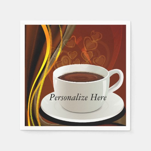 コーヒーカフェアート スタンダードカクテルナプキン (正面)