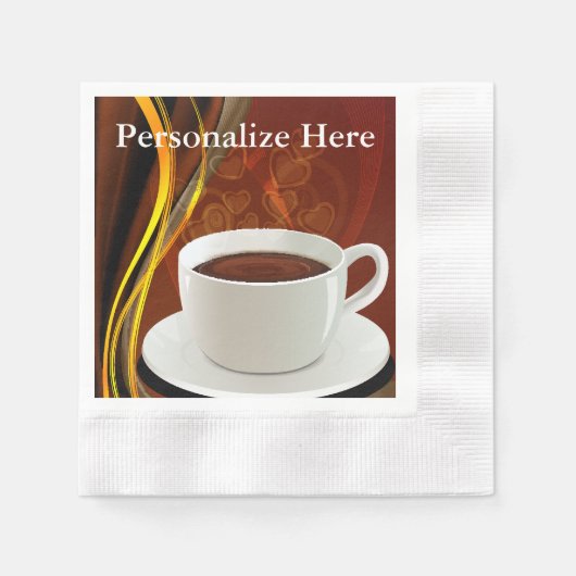 コーヒーカフェアート 縁ありカクテルナプキン (正面)