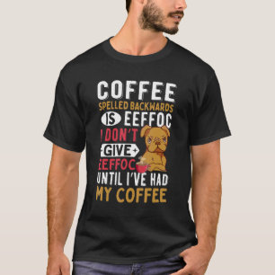 コーヒーカフェインと犬の男性の女性 Tシャツ