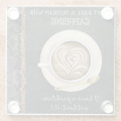 コーヒーカフェインカプチーノハートアートコーヒーショップ ガラスコースター (裏面)