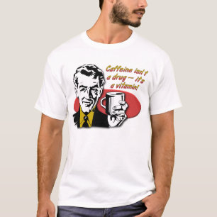 コーヒーカフェインビタミンおもしろTシャツ Tシャツ