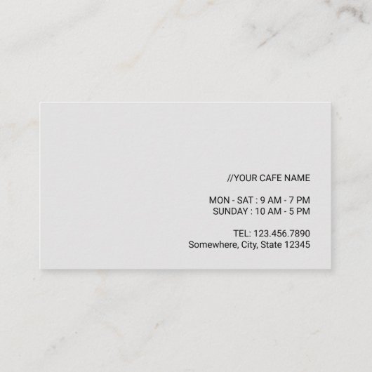 コーヒーカフェエレガント赤面ピンクロイヤリティ ロイヤリティカード (裏面)