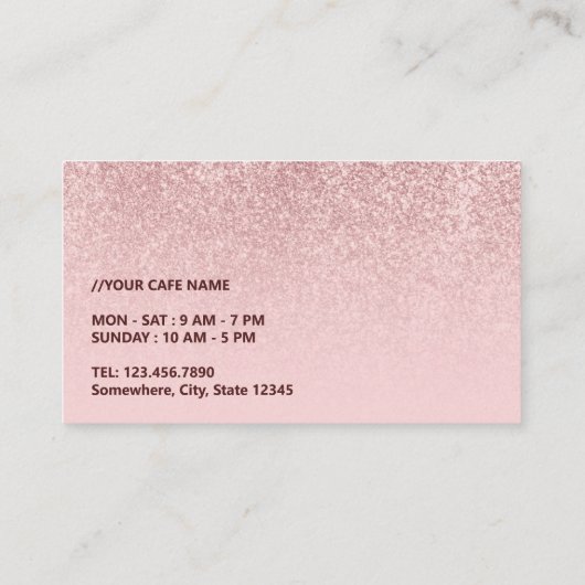 コーヒーカフェモダンバラ金ゴールドグリッターロイヤリティ ロイヤリティカード (裏面)