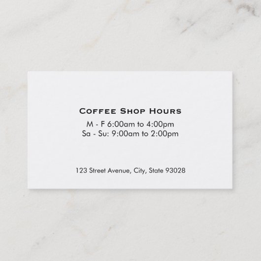 コーヒーカフェロゴ | レストラン 名刺 (裏面)