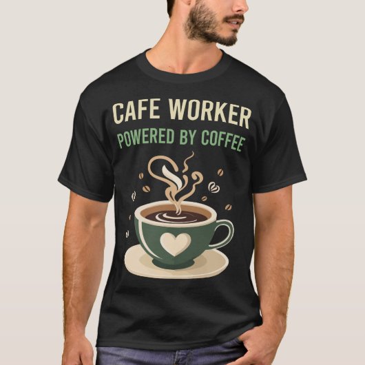 コーヒーカフェ労働者 Tシャツ (正面)