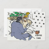 コーヒーカフェ、はがき ポストカード (正面/裏面)