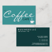 コーヒーカフェ。 (カスタマイズ可能な色) 名刺 (正面/裏面)