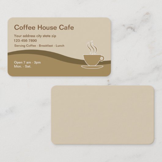 コーヒーカフェ 名刺 (正面/裏面)