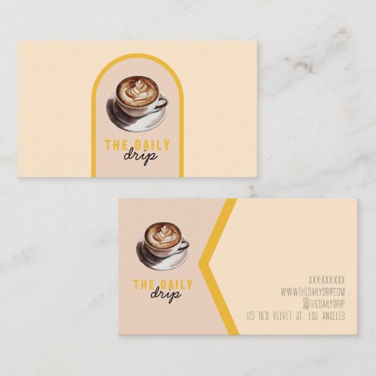 コーヒーカフェ 名刺 (正面/裏面)