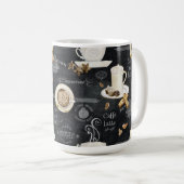 コーヒーカプチーノモカタイポグラフィアートデカップページ コーヒーマグカップ (正面右)