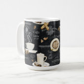 コーヒーカプチーノモカタイポグラフィアートデカップページ コーヒーマグカップ (正面左)