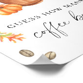 コーヒーカボチャブライダルシャワーコーヒー豆の数 ポスター (角)