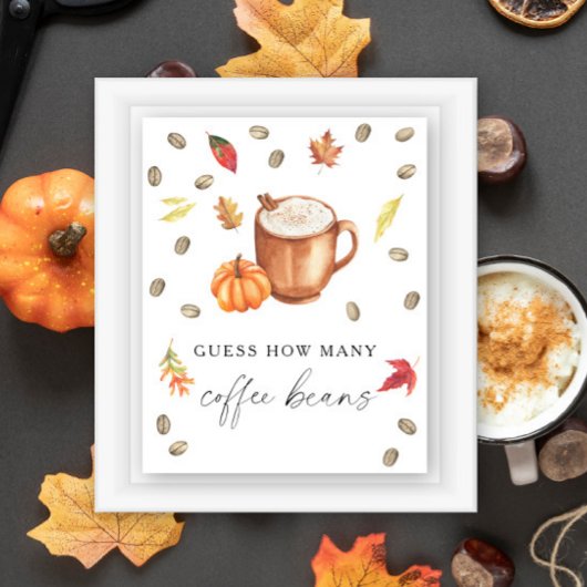 コーヒーカボチャブライダルシャワーコーヒー豆の数 ポスター