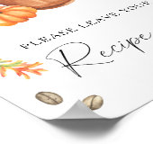 コーヒーカボチャブライダルシャワーレシピカード ポスター (角)