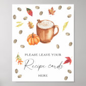 コーヒーカボチャブライダルシャワーレシピカード ポスター (正面)