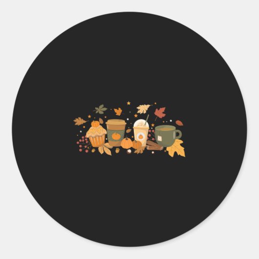 コーヒーカボチャラテスパイスコーヒーラブ秋シーズン ラウンドシール (正面)