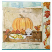 コーヒーカボチャ秋の秋の収穫の台所装飾 タイル (正面)