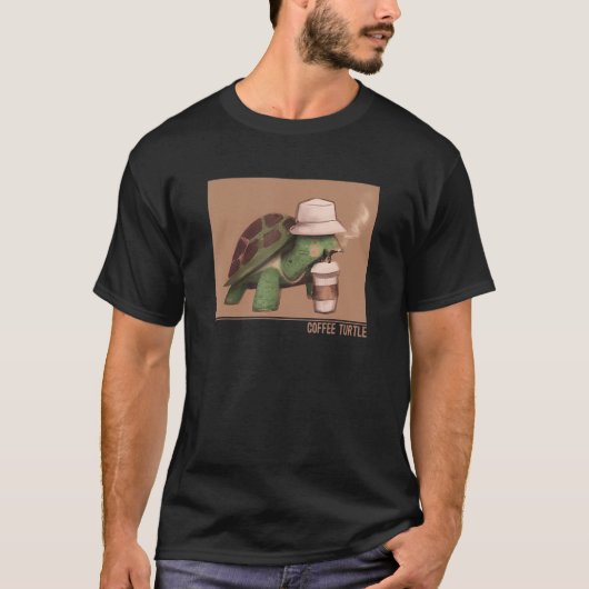 コーヒーカメ絵を描ワニゲータースナップ Tシャツ (正面)