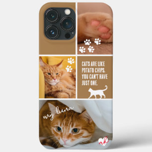 コーヒーカラーブロックキャットフォトコラージュモノグラムペット iPhone 13 PRO MAXケース