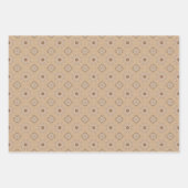 コーヒーカラー幾何学模様No2 ラッピングペーパーシート (正面3)