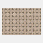 コーヒーカラー幾何学模様No2 ラッピングペーパーシート (正面2)