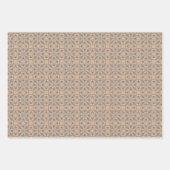 コーヒーカラー幾何学模様No3 ラッピングペーパーシート (正面3)