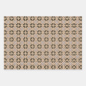 コーヒーカラー幾何学模様No3 ラッピングペーパーシート (正面2)