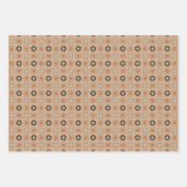 コーヒーカラー幾何学模様No4 ラッピングペーパーシート (正面)