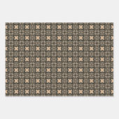 コーヒーカラー幾何学模様No5 ラッピングペーパーシート (正面3)