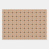 コーヒーカラー幾何学模様No5 ラッピングペーパーシート (正面2)