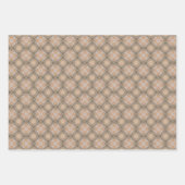 コーヒーカラー幾何学模様No5 ラッピングペーパーシート (正面)